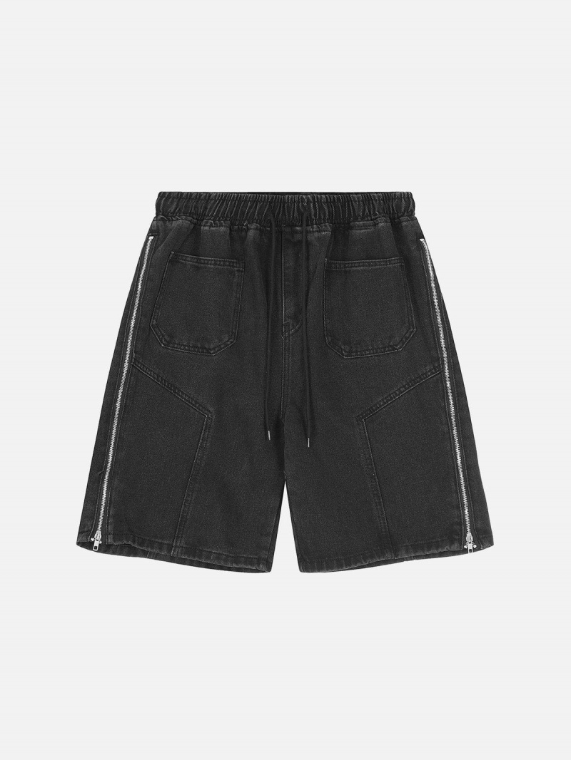 Bleu  Short Aelfric Eden Vintage Side Zippé Denim - ZRN-1497984